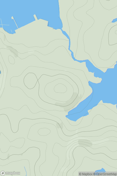 Thumbnail image for Cnoc na Doire Daraich showing contour plot for surrounding peak