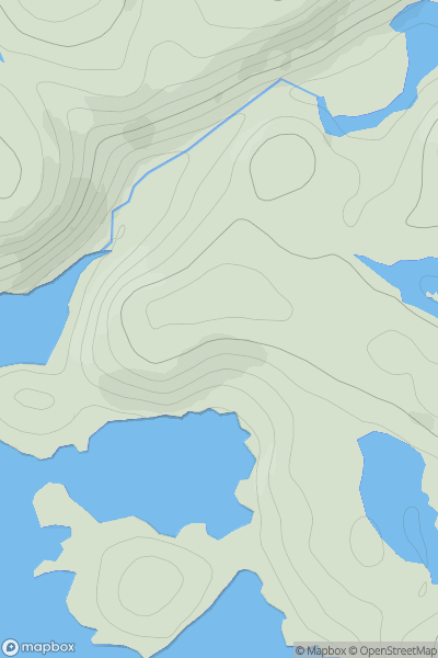 Thumbnail image for Cnoc Loch na Creige Ruaidhe showing contour plot for surrounding peak