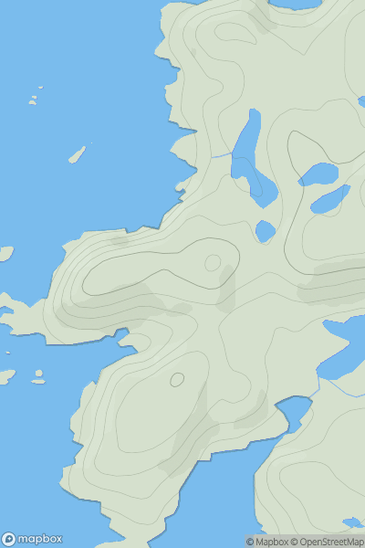 Thumbnail image for Rubh' Eilean na Saille showing contour plot for surrounding peak