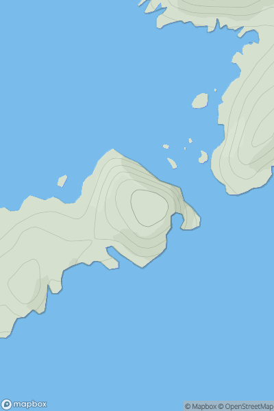 Thumbnail image for Eilean an Roin Mor showing contour plot for surrounding peak