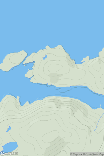 Thumbnail image for Rubha a' Mhill Bhain showing contour plot for surrounding peak