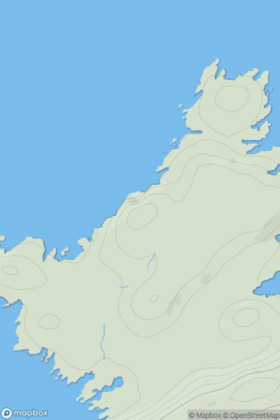 Thumbnail image for An Cleireach Far North Top showing contour plot for surrounding peak