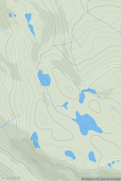 Thumbnail image for Cora-bheinn West Top showing contour plot for surrounding peak