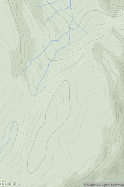 Thumbnail image for Beinn na' Leac showing contour plot for surrounding peak