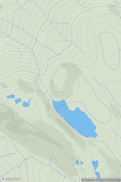 Thumbnail image for Beinn Tighe showing contour plot for surrounding peak