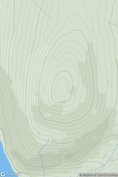 Thumbnail image for Beinn Leacach showing contour plot for surrounding peak