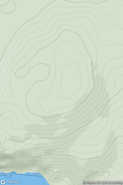 Thumbnail image for Beinn Reudle showing contour plot for surrounding peak