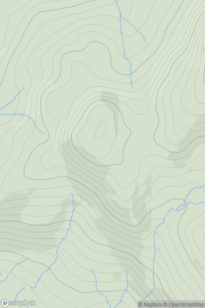 Thumbnail image for Sgiath-bheinn an Uird SW Top showing contour plot for surrounding peak