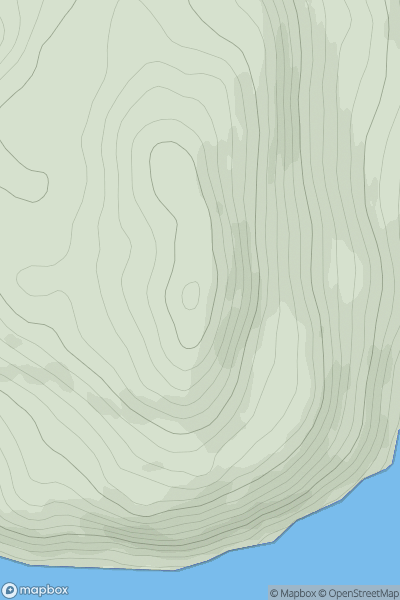 Thumbnail image for Beinn Buidhe na Creige showing contour plot for surrounding peak