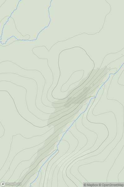Thumbnail image for Ros a' Mheallain showing contour plot for surrounding peak