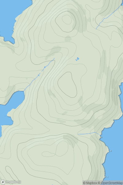 Thumbnail image for Meall Acairseid South Top showing contour plot for surrounding peak