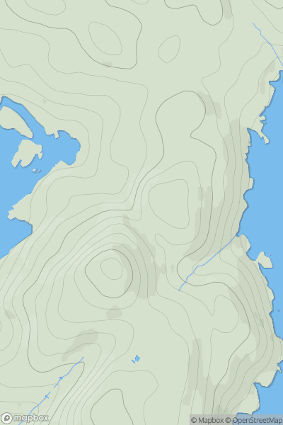 Thumbnail image for Meall Acairseid NE Top showing contour plot for surrounding peak