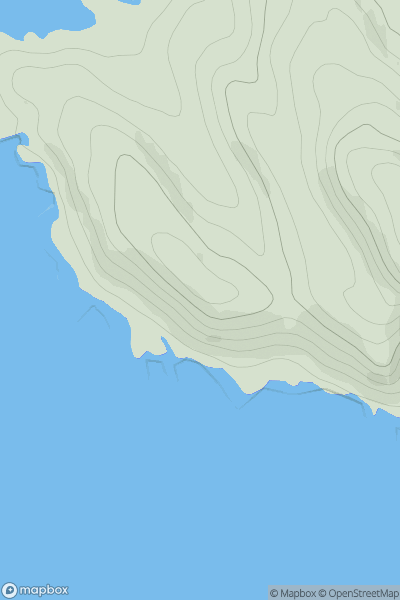 Thumbnail image for Beinn Airein West Top showing contour plot for surrounding peak