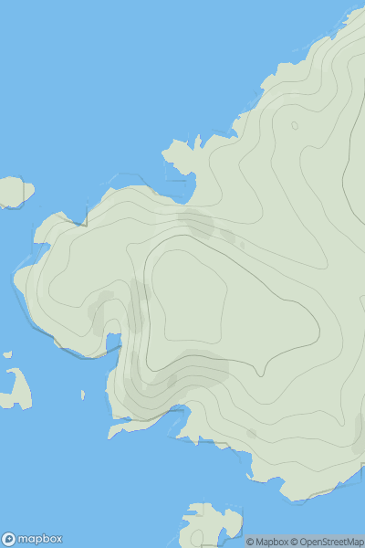Thumbnail image for Druim an Aoineidh showing contour plot for surrounding peak