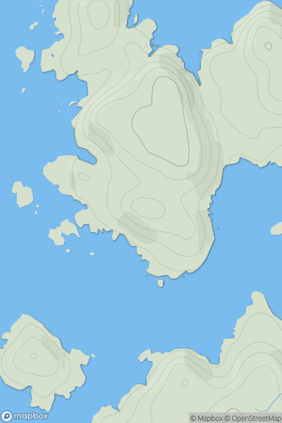 Thumbnail image for Rubha Mhor South Top showing contour plot for surrounding peak