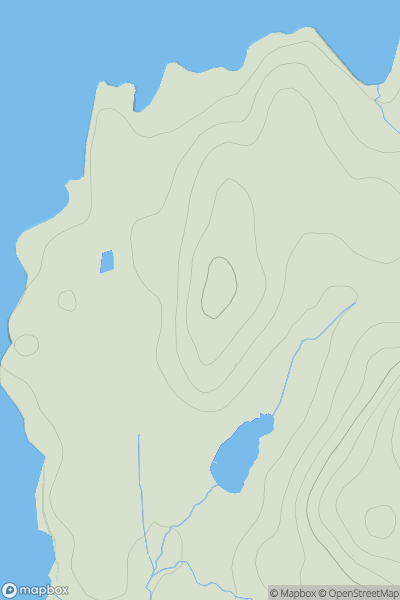 Thumbnail image for Beinn Tioraidh showing contour plot for surrounding peak