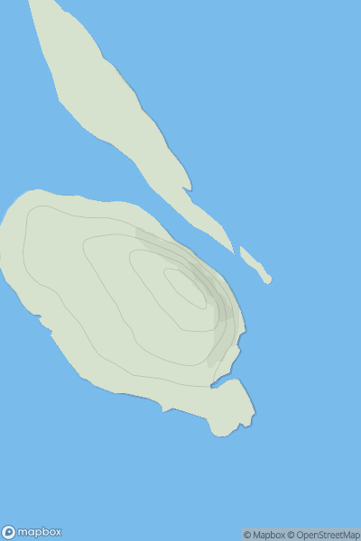 Thumbnail image for Eilean Flodigarry showing contour plot for surrounding peak