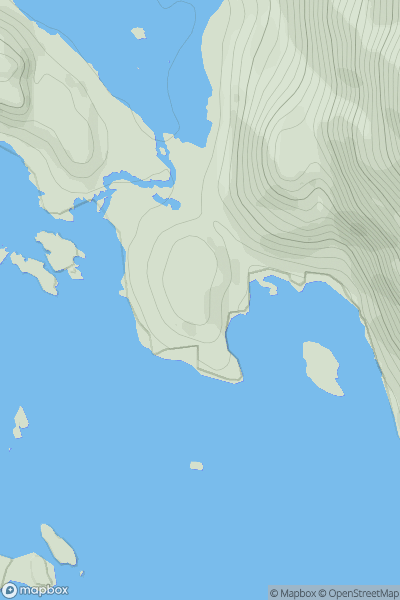 Thumbnail image for Rubha Port Sgaile showing contour plot for surrounding peak