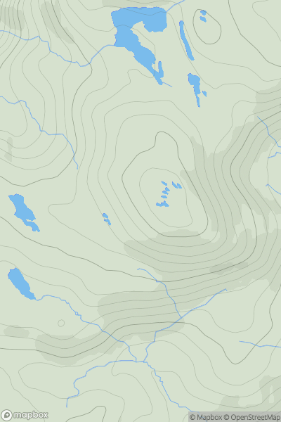 Thumbnail image for Creag nan Lochan South Top showing contour plot for surrounding peak