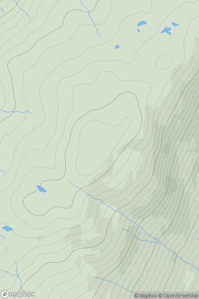 Thumbnail image for Beinn Chlaonleud South Top showing contour plot for surrounding peak