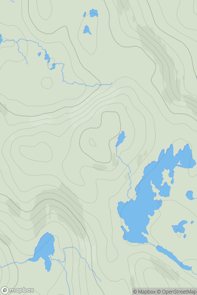 Thumbnail image for Cruach Airigh an Aon-bheinn showing contour plot for surrounding peak