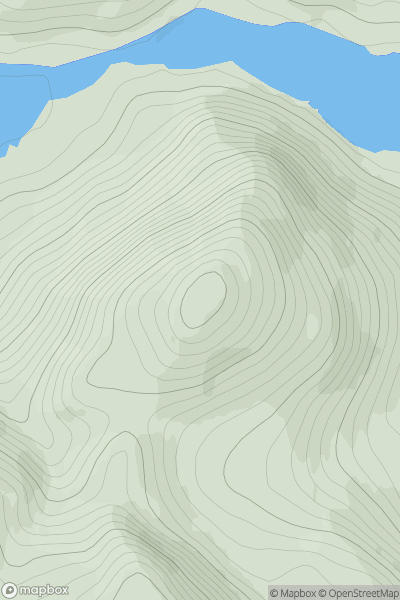 Thumbnail image for Sgurr na Paite showing contour plot for surrounding peak