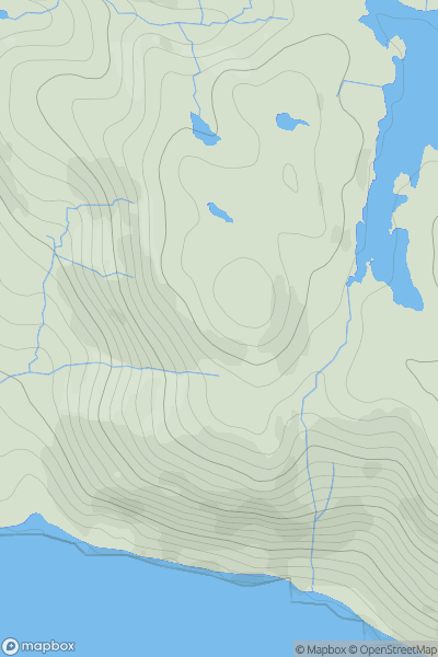 Thumbnail image for Cruach na Cuilidh Bige showing contour plot for surrounding peak
