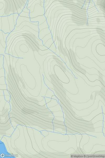 Thumbnail image for Beinn a' Bhaillidh West Top showing contour plot for surrounding peak