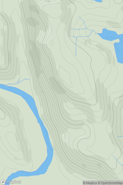 Thumbnail image for Beinn Gheur showing contour plot for surrounding peak