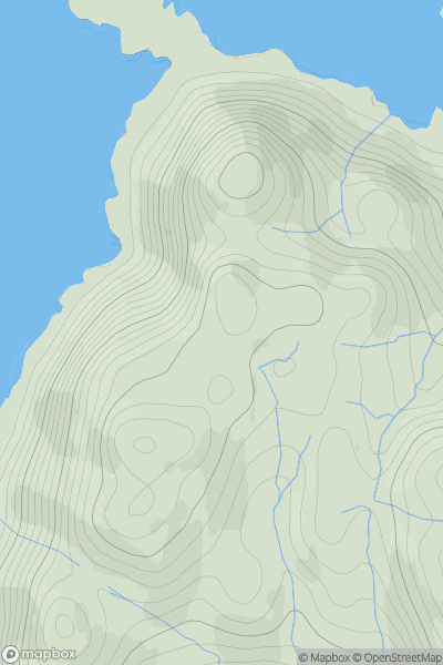 Thumbnail image for Cruach Bhuidhe North Top showing contour plot for surrounding peak