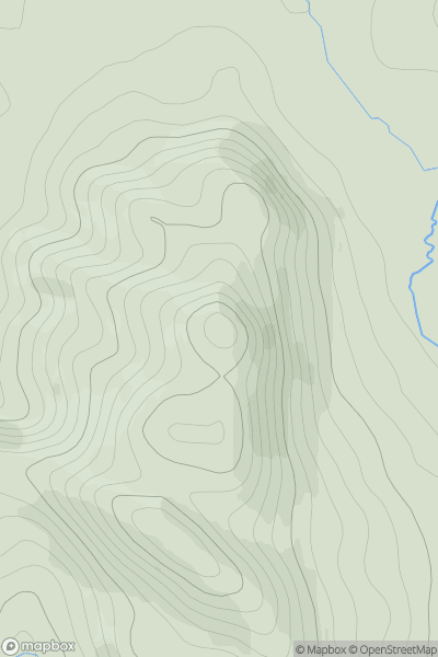 Thumbnail image for Meall Sanna North Top showing contour plot for surrounding peak