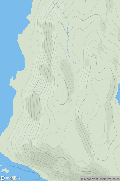 Thumbnail image for Smirisary Hill West Top showing contour plot for surrounding peak