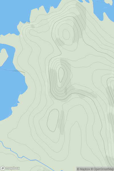 Thumbnail image for Sgurr nam Meann showing contour plot for surrounding peak