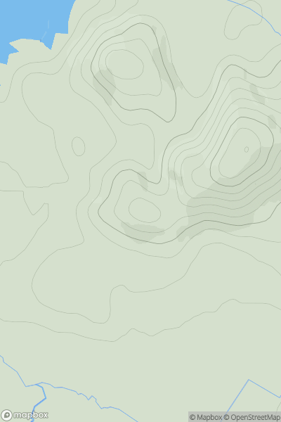 Thumbnail image for Meall Clach an Daraich West Top showing contour plot for surrounding peak
