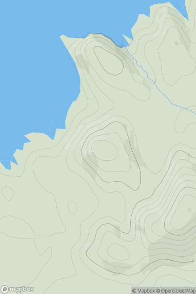 Thumbnail image for Meall Clach an Daraich NW Top showing contour plot for surrounding peak