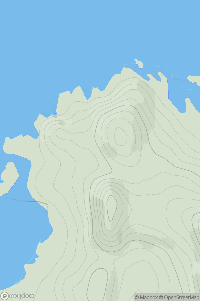Thumbnail image for Portuairk Hill showing contour plot for surrounding peak