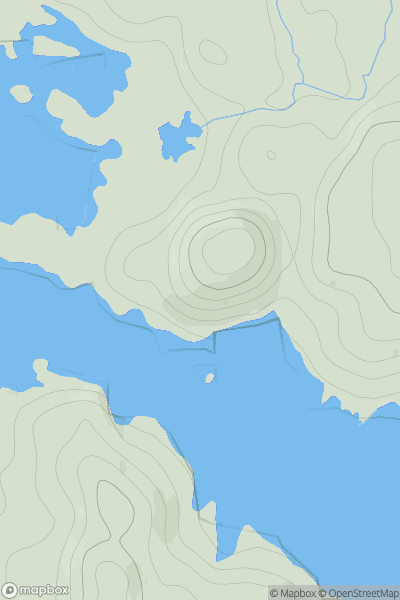 Thumbnail image for Torr Luinngeanach showing contour plot for surrounding peak