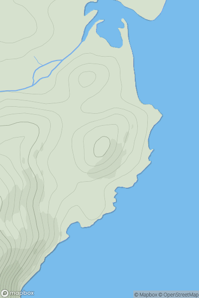 Thumbnail image for Cnoc Smuidean showing contour plot for surrounding peak