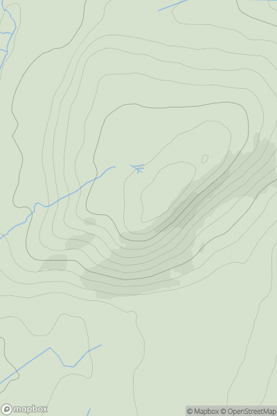 Thumbnail image for Cruach Gille Bheagain showing contour plot for surrounding peak