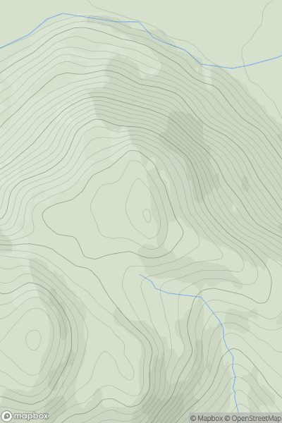 Thumbnail image for Sron na Sean-mhathaire showing contour plot for surrounding peak