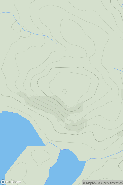 Thumbnail image for Cruach Achadh na Craoibhe showing contour plot for surrounding peak