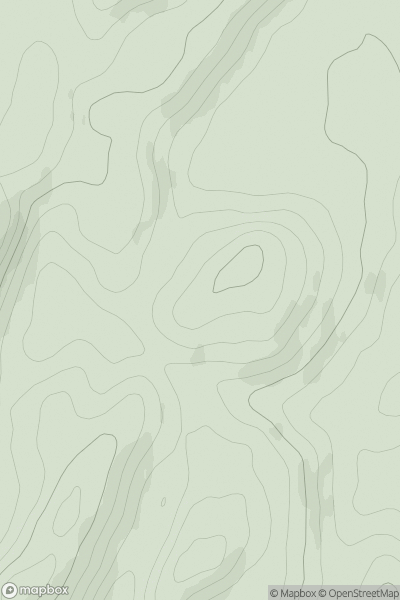 Thumbnail image for Creag Luaragain Bheag South Top showing contour plot for surrounding peak