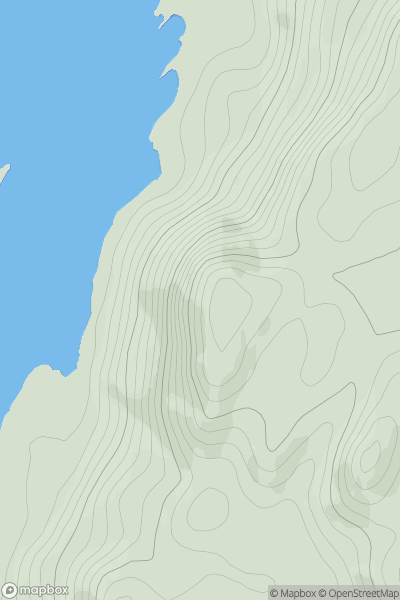 Thumbnail image for Creag a' Bhanan showing contour plot for surrounding peak