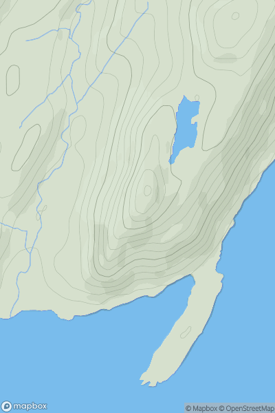 Thumbnail image for Sidhean Buidhe showing contour plot for surrounding peak