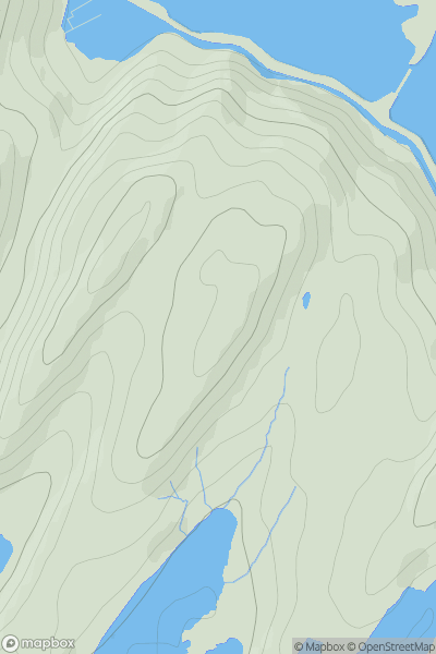 Thumbnail image for Fore Druim showing contour plot for surrounding peak