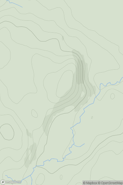 Thumbnail image for Creag an Iubhair showing contour plot for surrounding peak