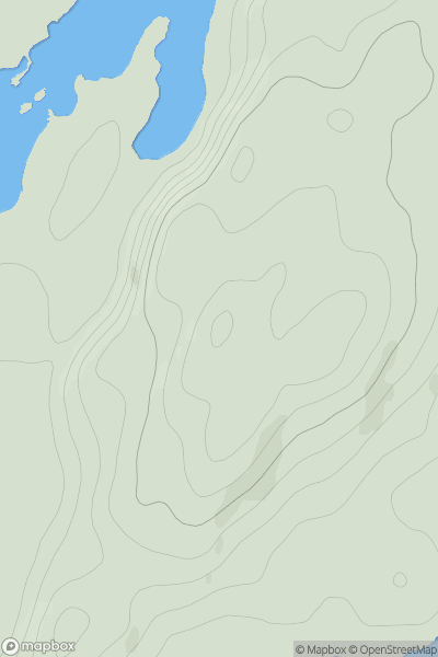 Thumbnail image for Meall Oban Seil showing contour plot for surrounding peak