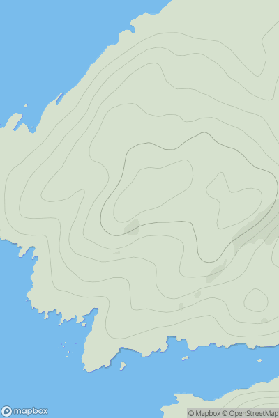 Thumbnail image for Ardminish Hill showing contour plot for surrounding peak