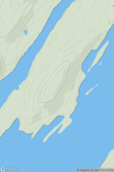 Thumbnail image for Rubha na Stiure showing contour plot for surrounding peak