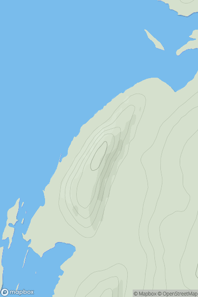 Thumbnail image for Druim an Achanarnaich showing contour plot for surrounding peak